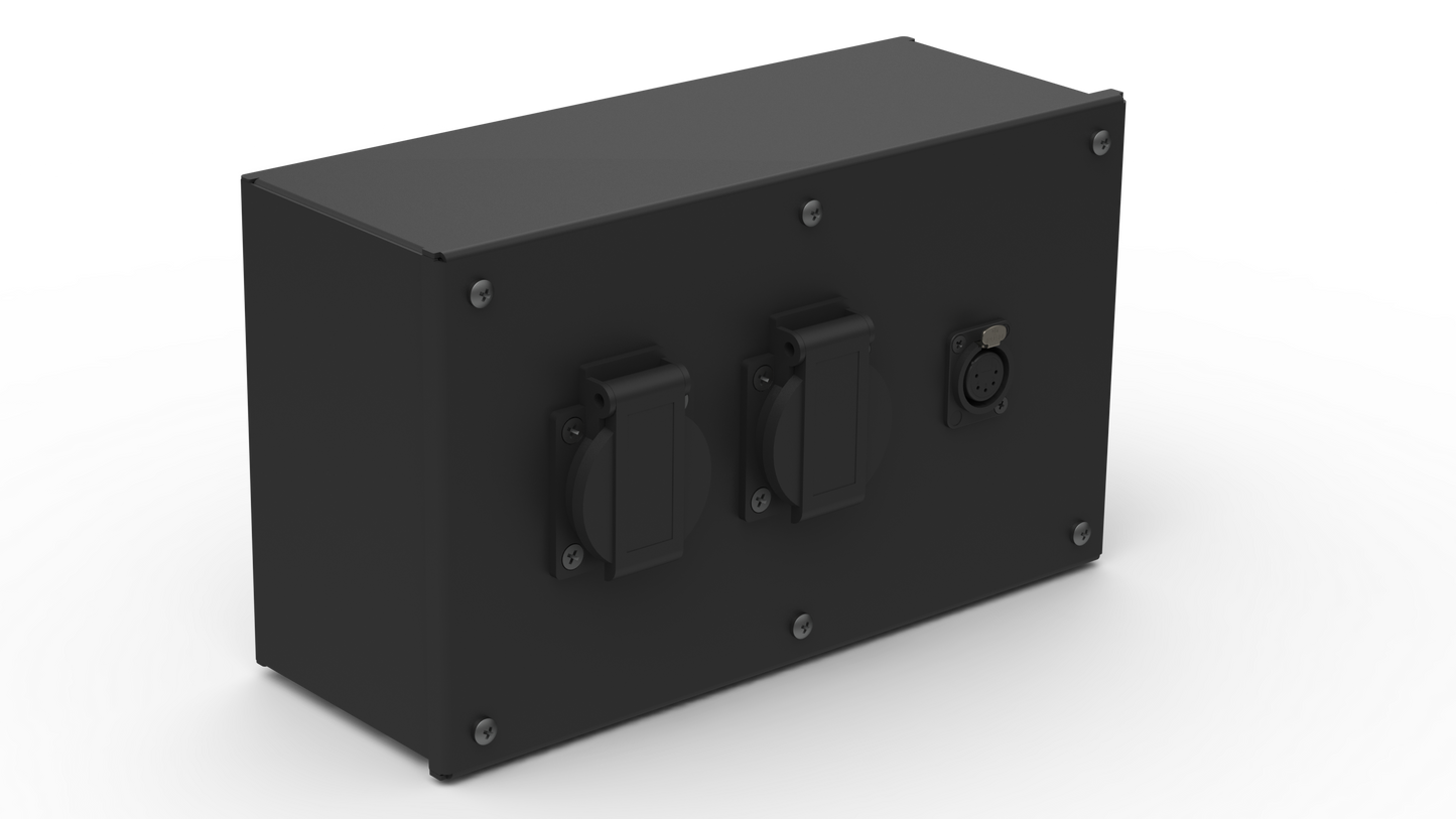 Junction box 2 Schuko 5PIN DMX Out