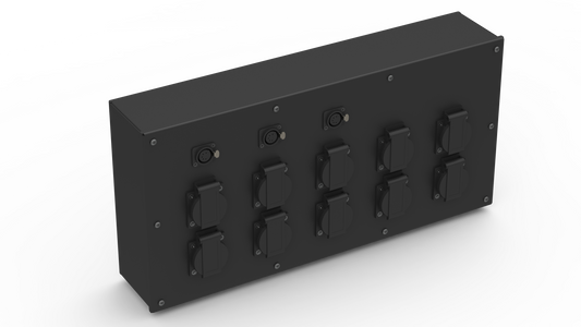 Junction box 10 Schuko 3x5PIN DMX Out